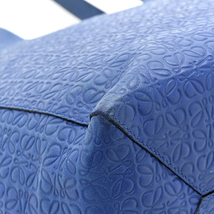 Loewe Calfskin Anagram Embossed Tote Blue 14 of 20