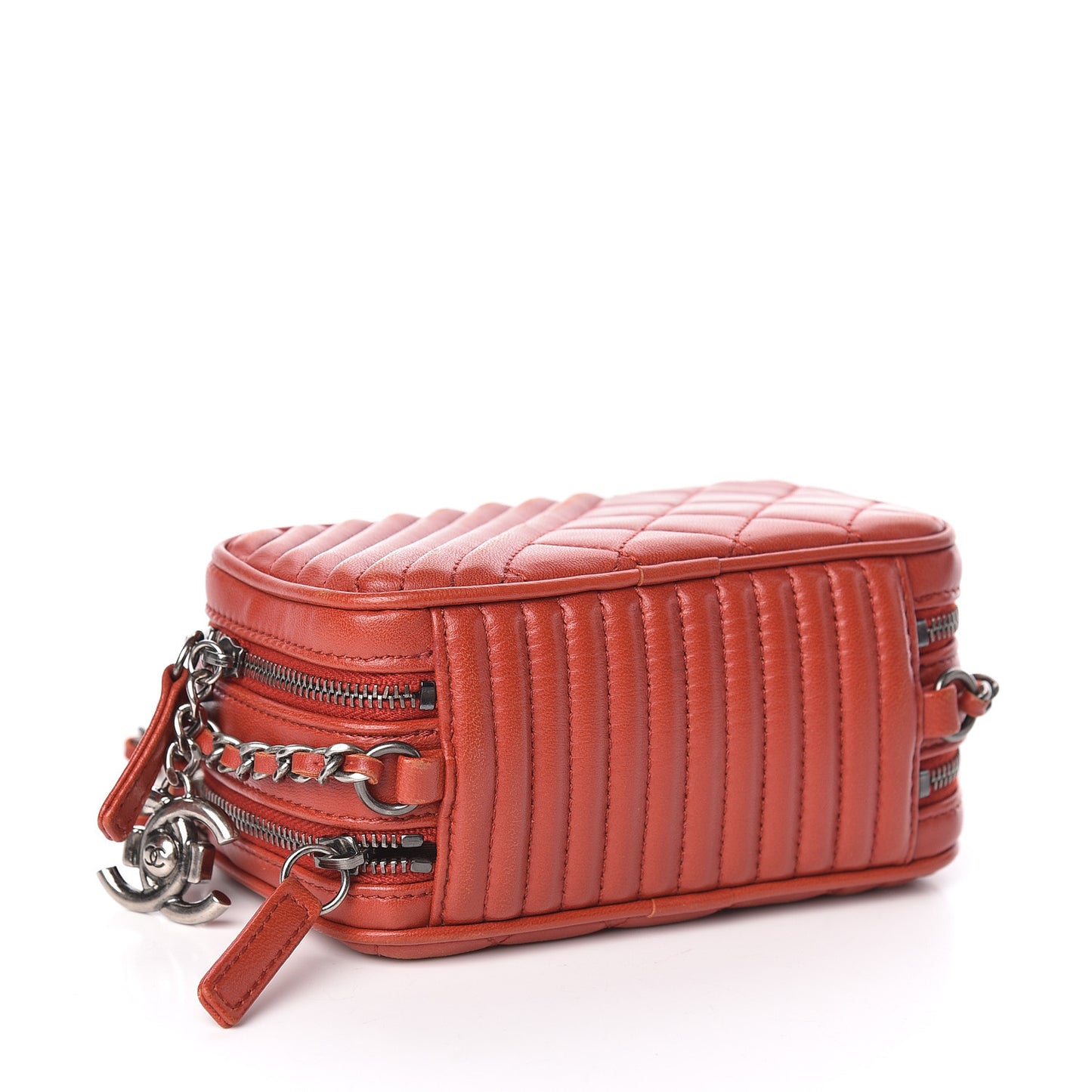 Lambskin Quilted Mini Coco Boy Camera Case Red