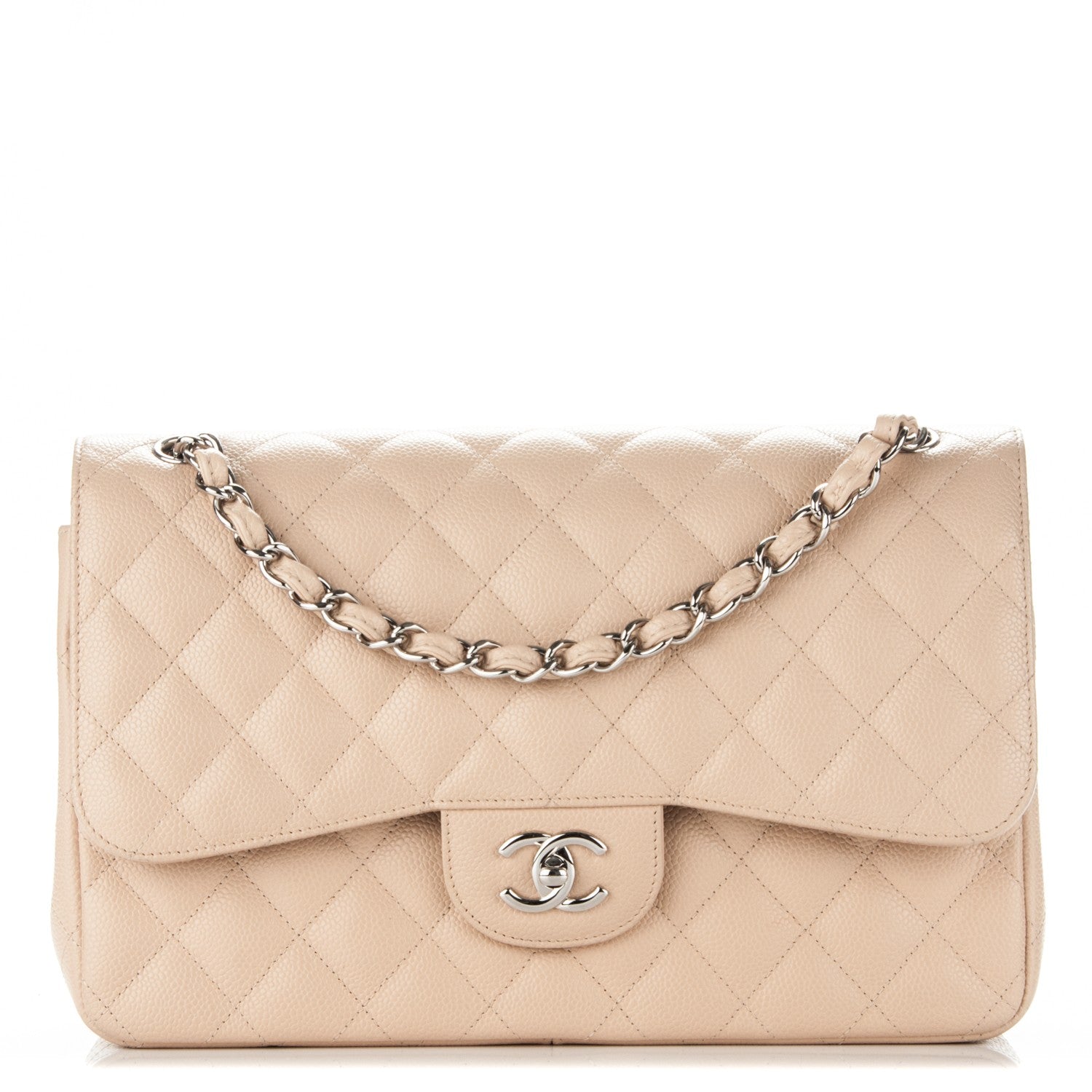 Chanel Caviar Quilted Jumbo Double Flap Beige Clair 1 of 7