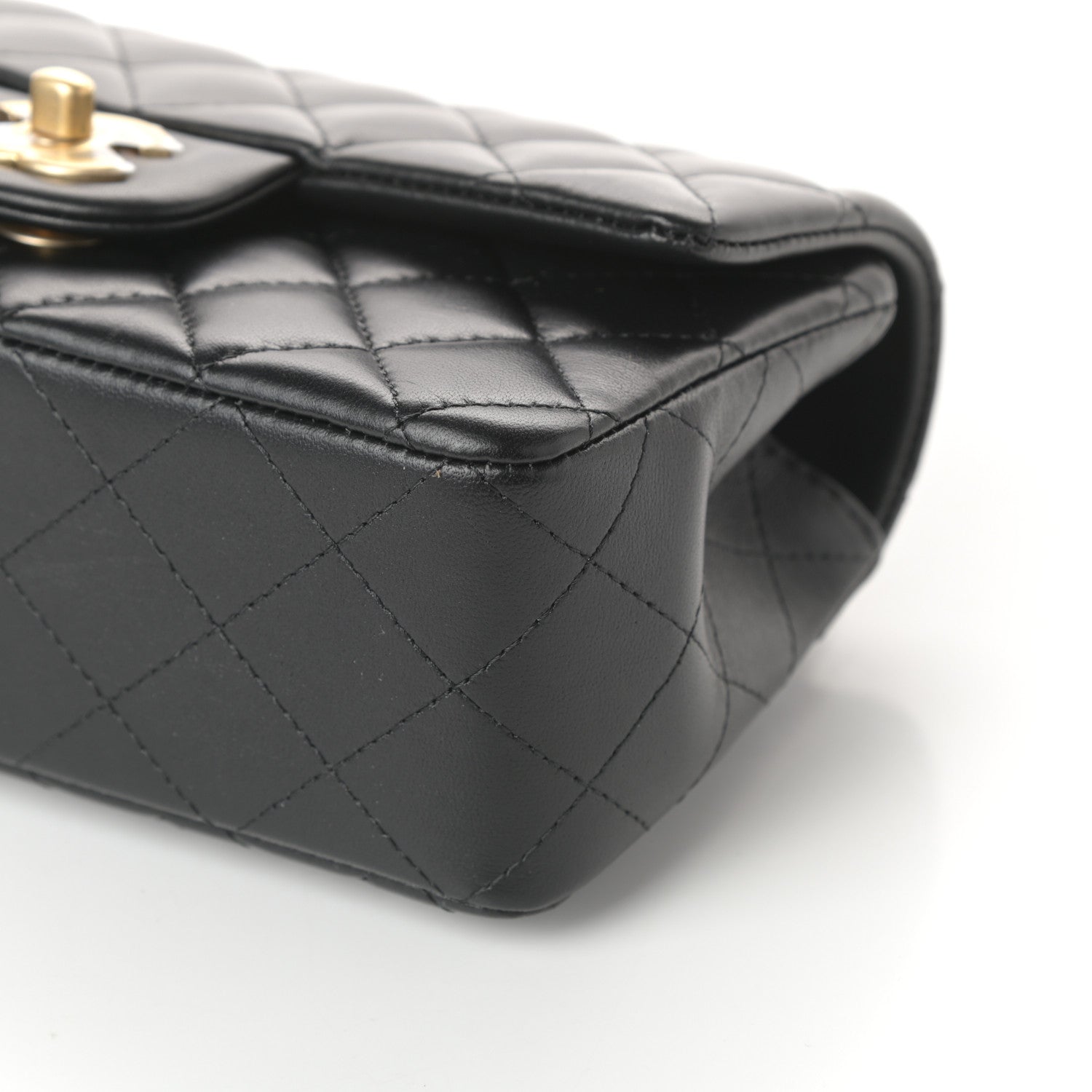 Chanel Lambskin Quilted Mini Top Handle Rectangular Flap Black 9 of 9