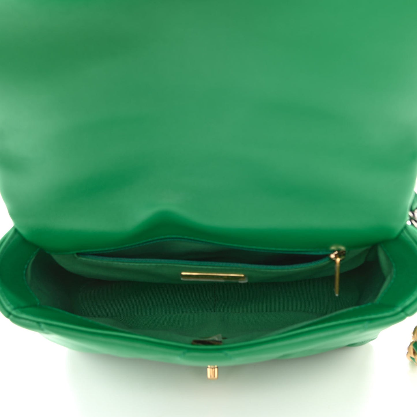 Lambskin Quilted Medium Chanel 19 Flap Green