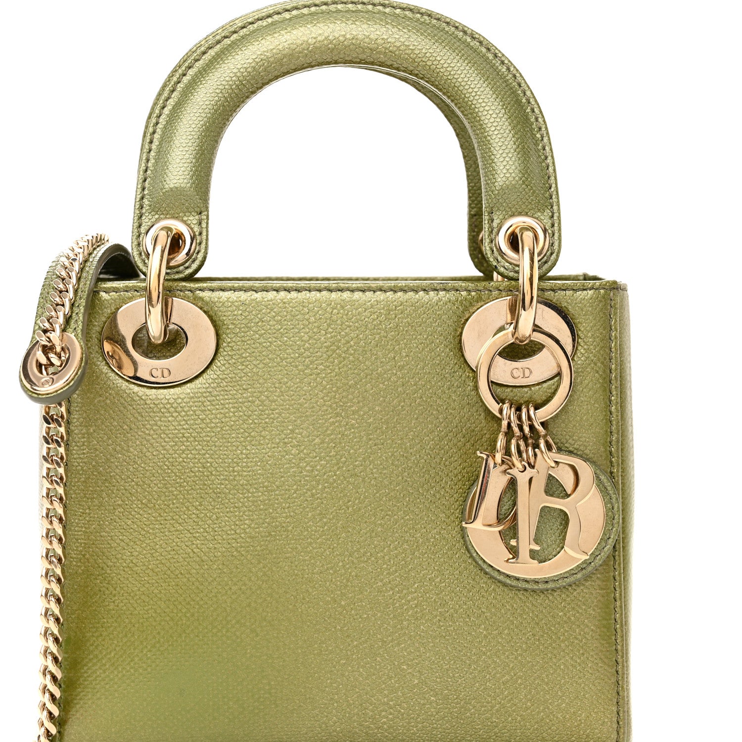 Christian Dior Metallic Lizard Mini Lady Dior Green 7 of 11