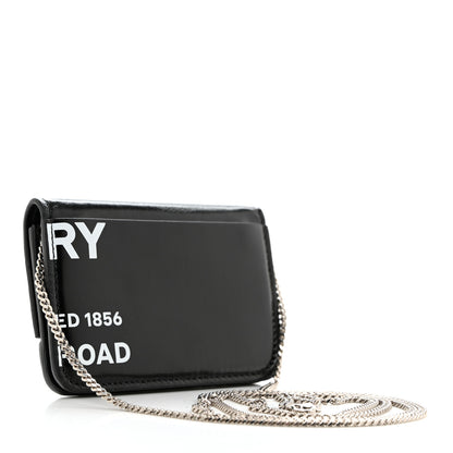 Burberry Coated Canvas Horseferry Print Mini Jody Chain Card Case Black 2 of 7