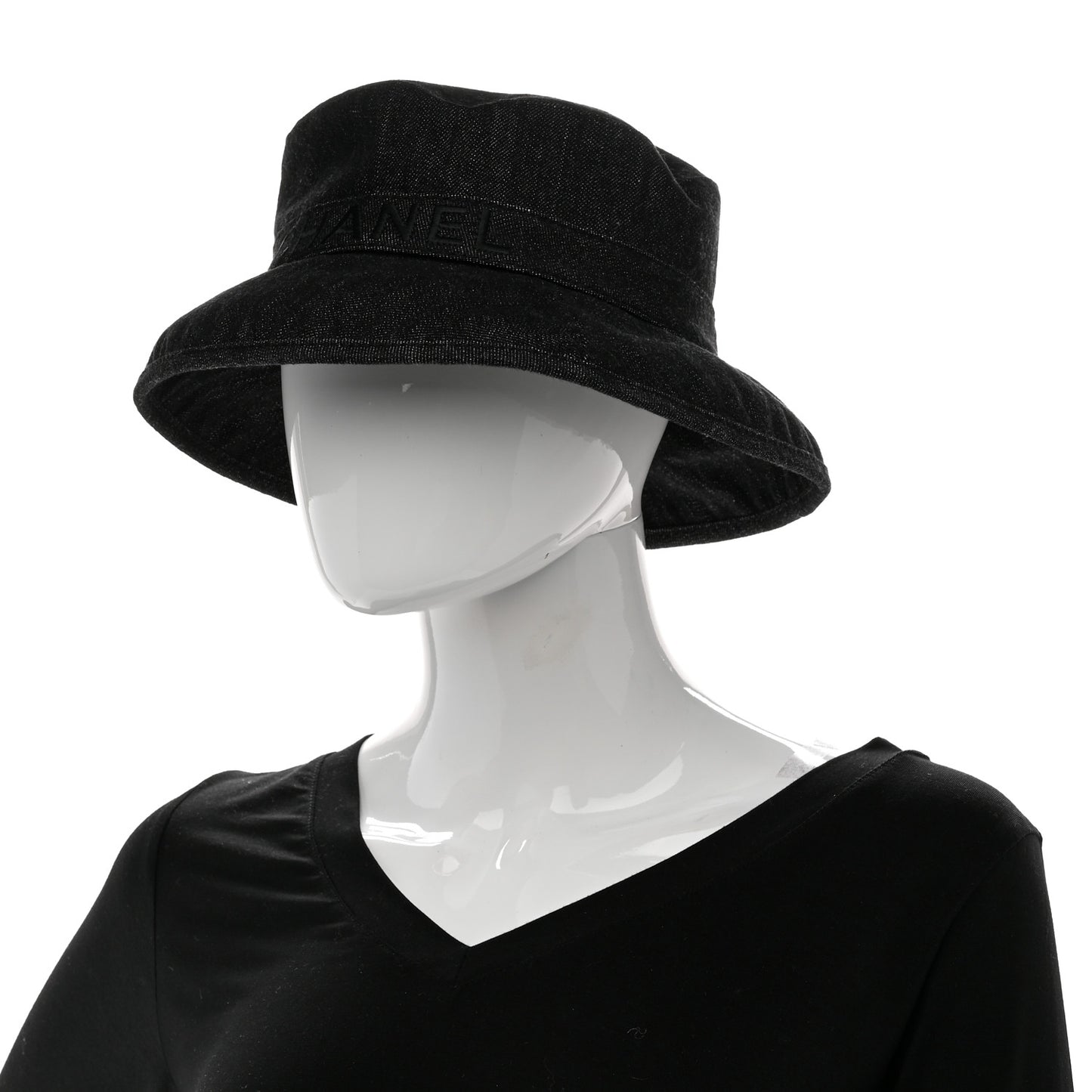Denim Logo Bucket Hat S Black