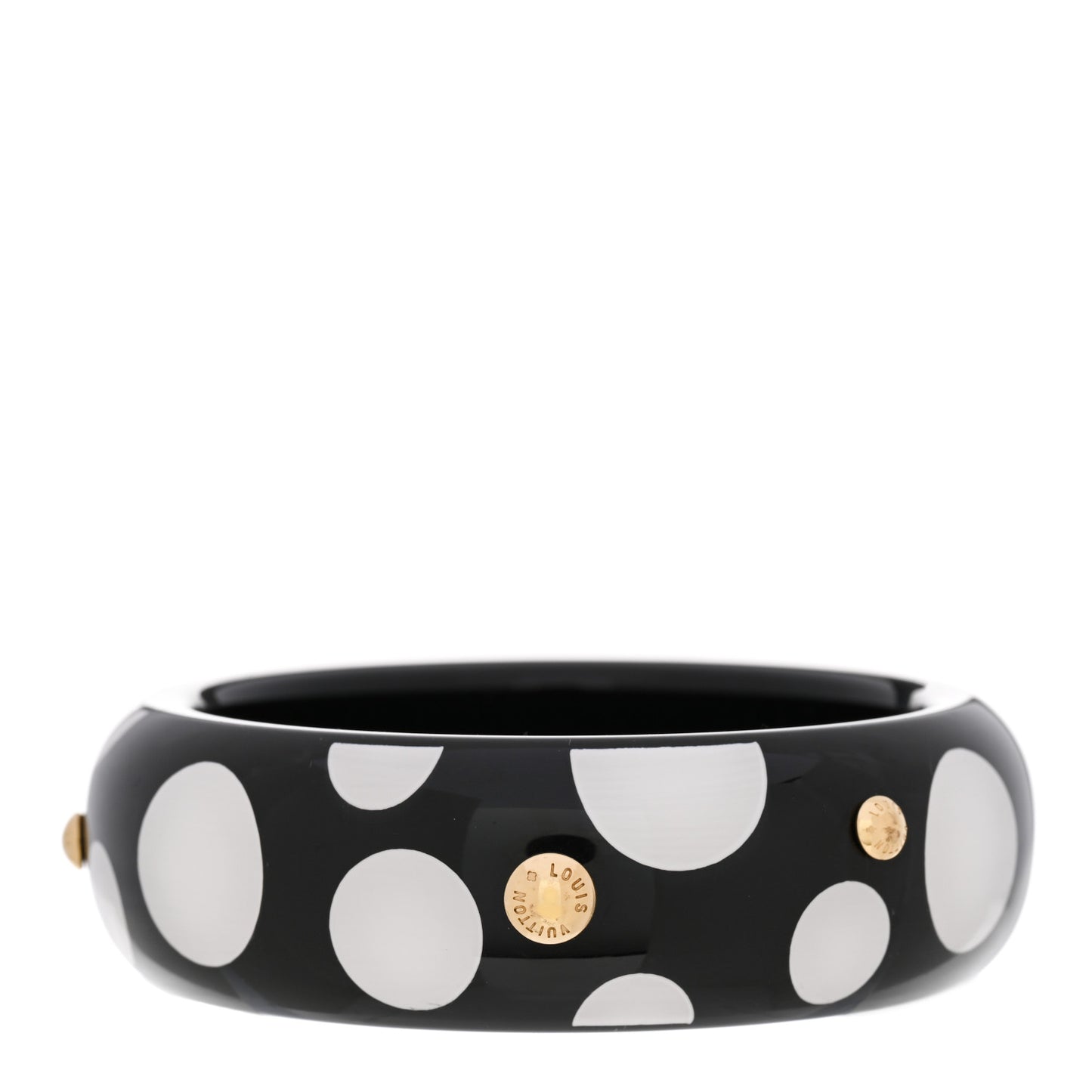 X Yayoi Kusama Infinity Dots Wide Bangle Bracelet Black White