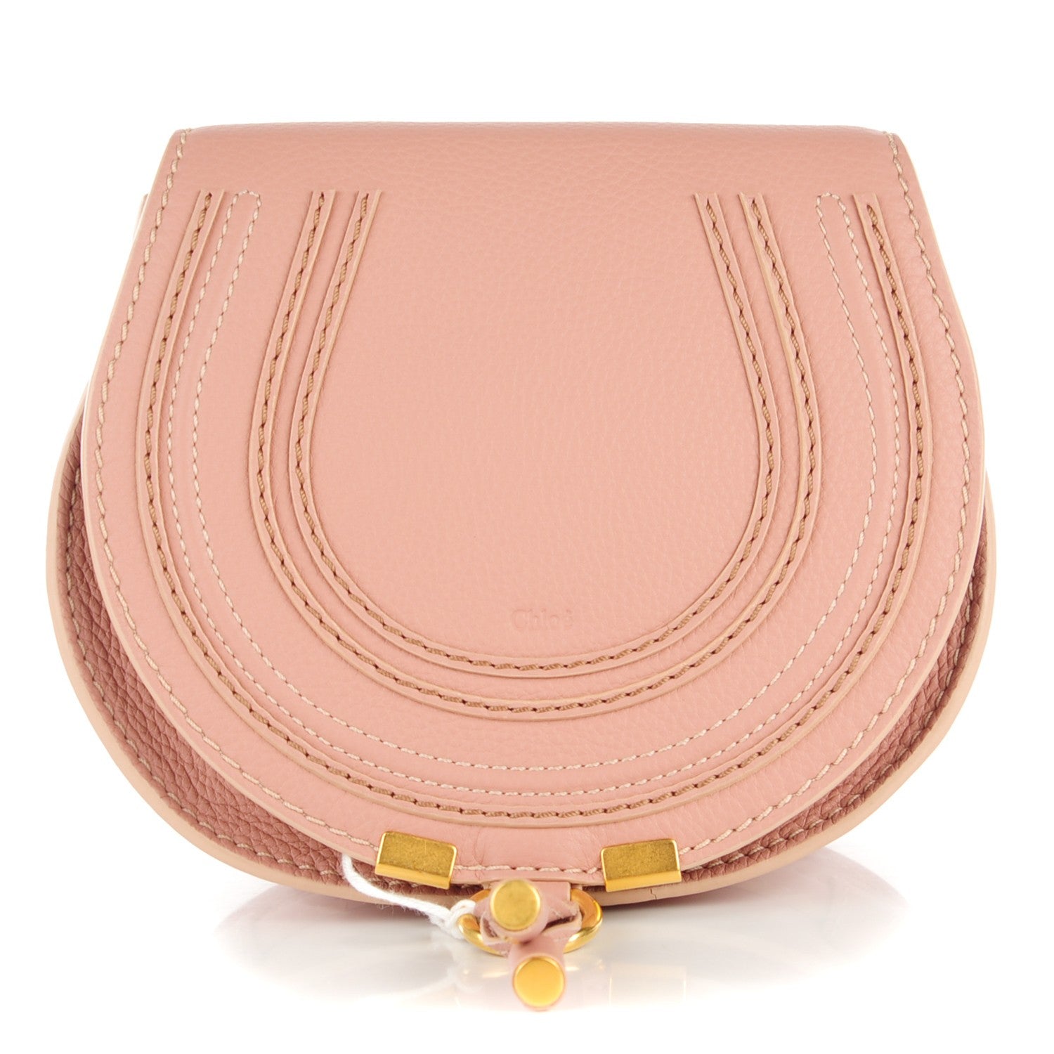 Chloe Grained Calfskin Small Marcie Saddle Bag Anemone Pink 1 of 8