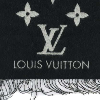 Louis Vuitton Cashmere Monogram Reykjavik Scarf Black 4 of 5
