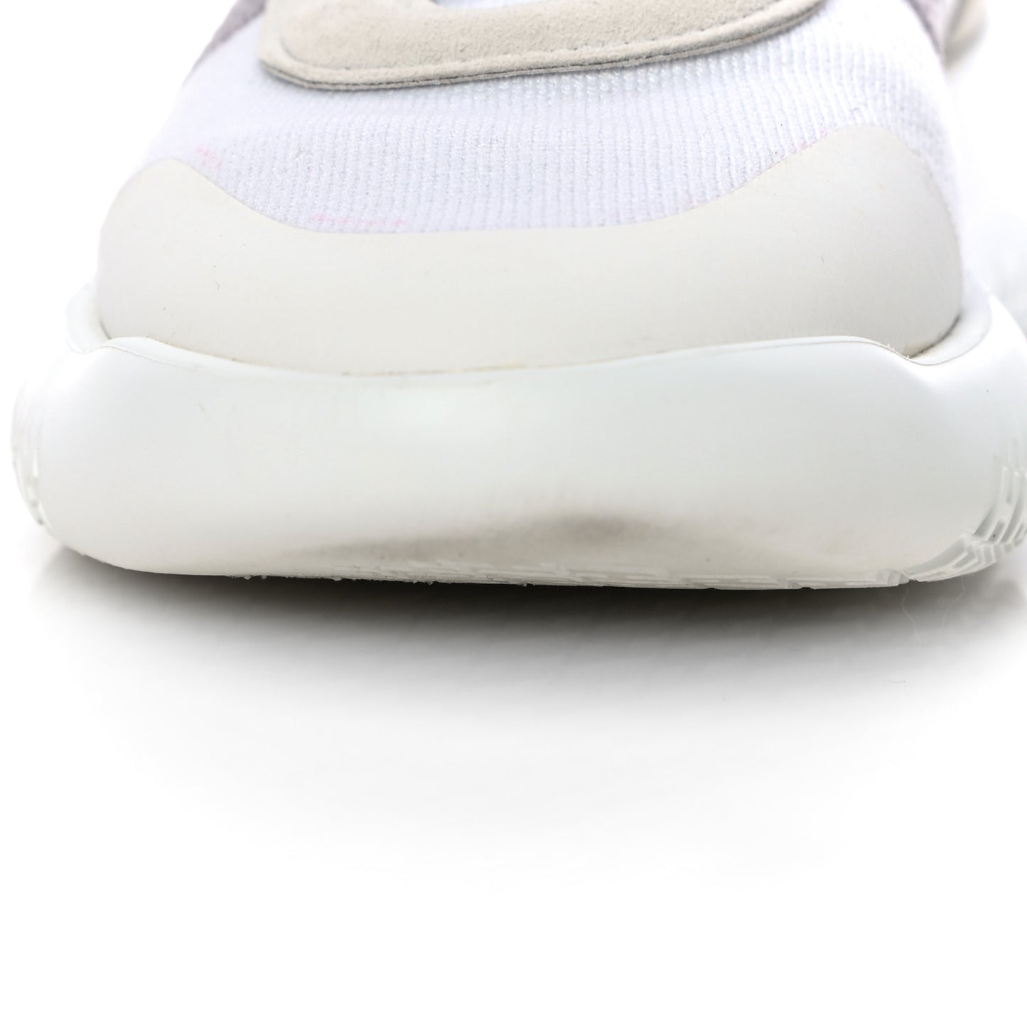 Knit Suede Goatskin Womens Crew Sneakers 36 White Gris