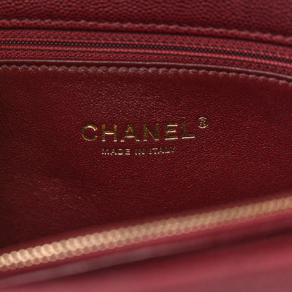 Chanel Caviar Lizard Quilted Medium Coco Handle Flap Burgundy 6 of 11