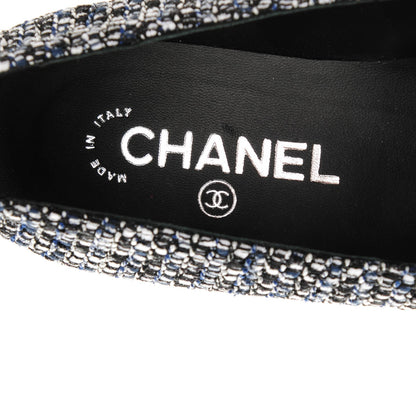Chanel Tweed Lambskin Cap Toe Charm Loafers 38.5 Black Multicolor 7 of 8