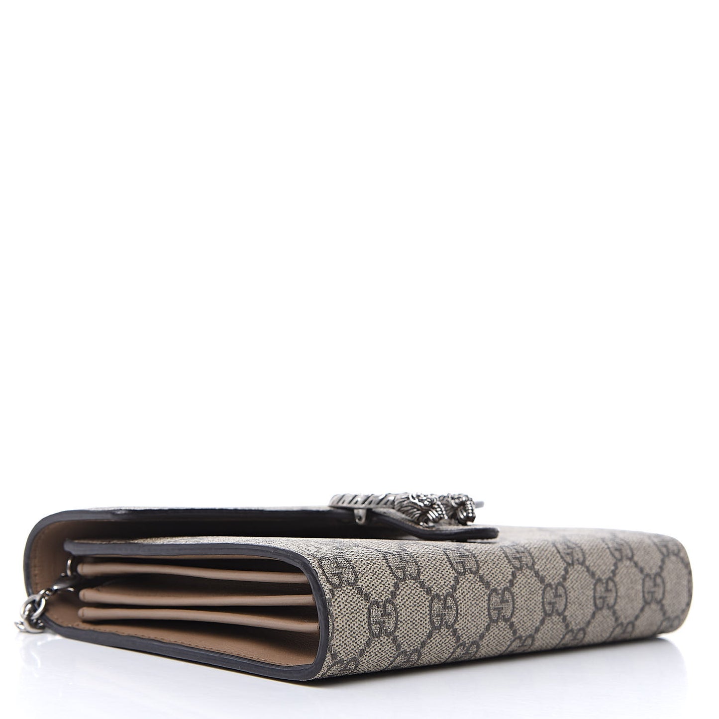GG Supreme Monogram Mini Dionysus Chain Wallet Beige Taupe