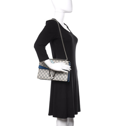 Gucci GG Supreme Monogram Blooms Small Dionysus Shoulder Bag Beige Navy Vintage Blue 3 of 10
