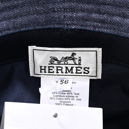Hermes Denim Eden Bucket Hat 56 Indigo 8 of 11