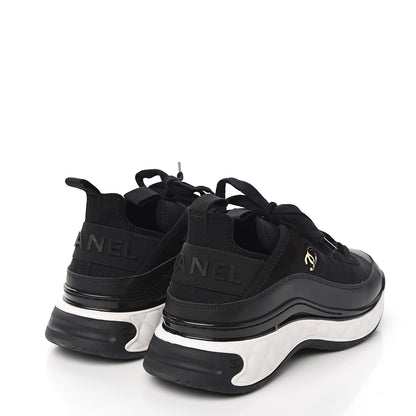 Chanel Velvet Calfskin Mixed Fibers CC Sneakers 39 Black 4 of 9