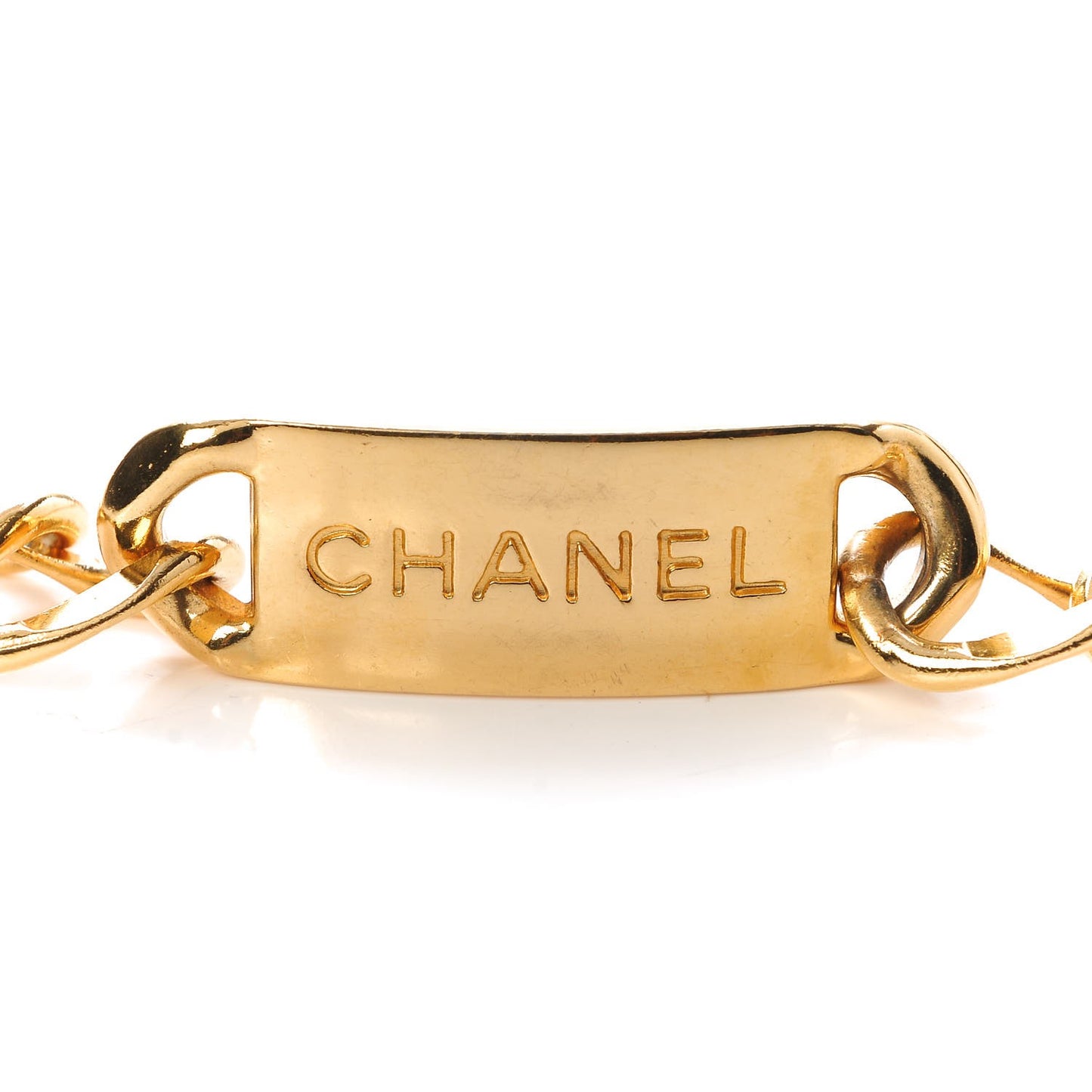 Chain CC Medallion Belt Gold