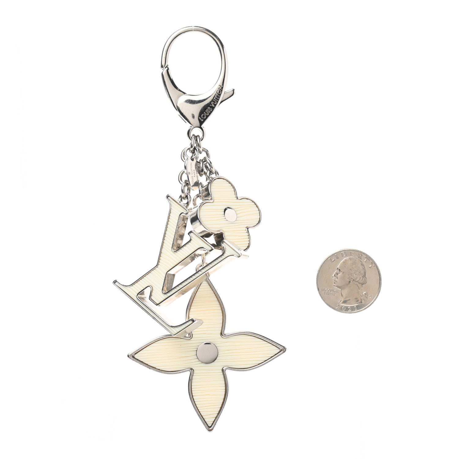 Louis Vuitton Fleur d Epi Bag Charm Ivory 2 of 3