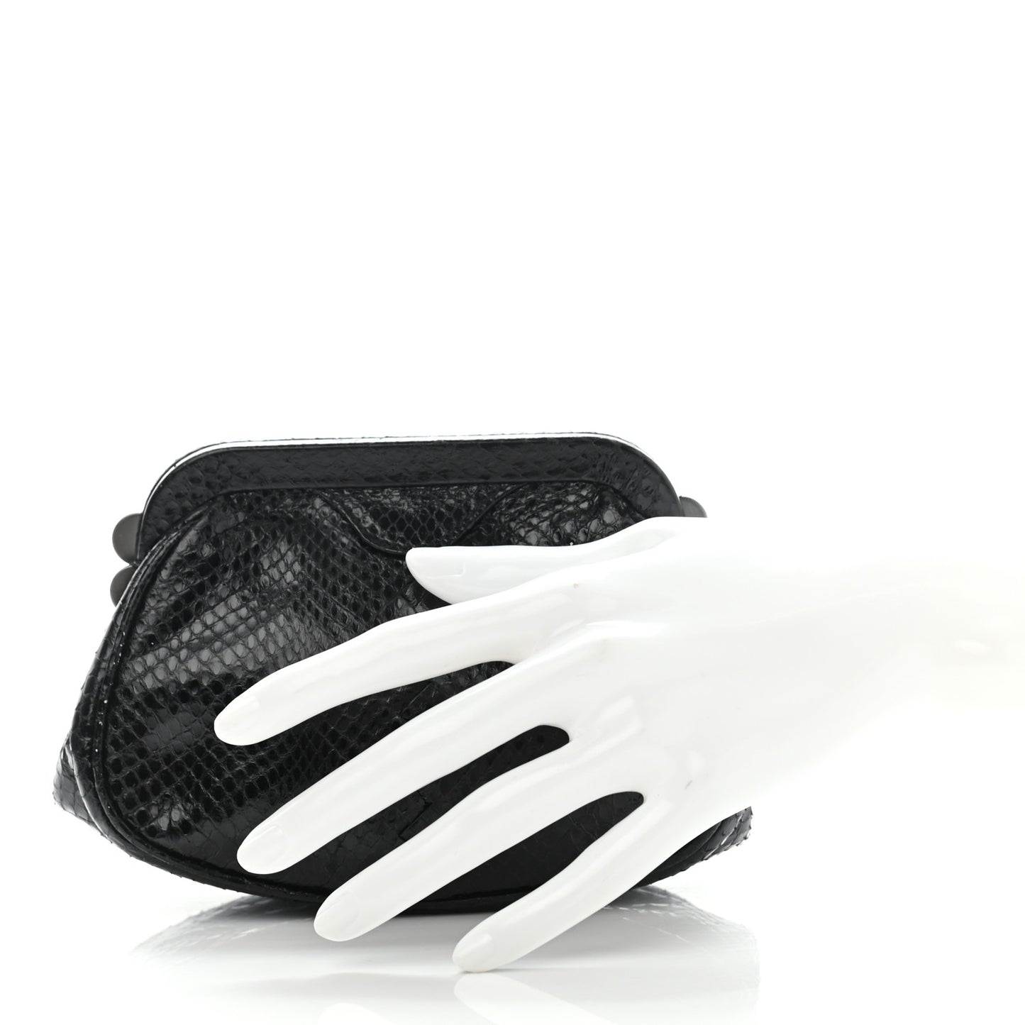 Snakeskin Clutch Black