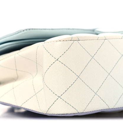 Chanel Perforated Lambskin Quilted Medium Double Flap Light Blue Light Purple White 9 of 10