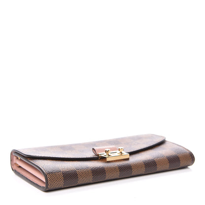Louis Vuitton Damier Ebene Croisette Chain Wallet Rose Ballerine 4 of 8