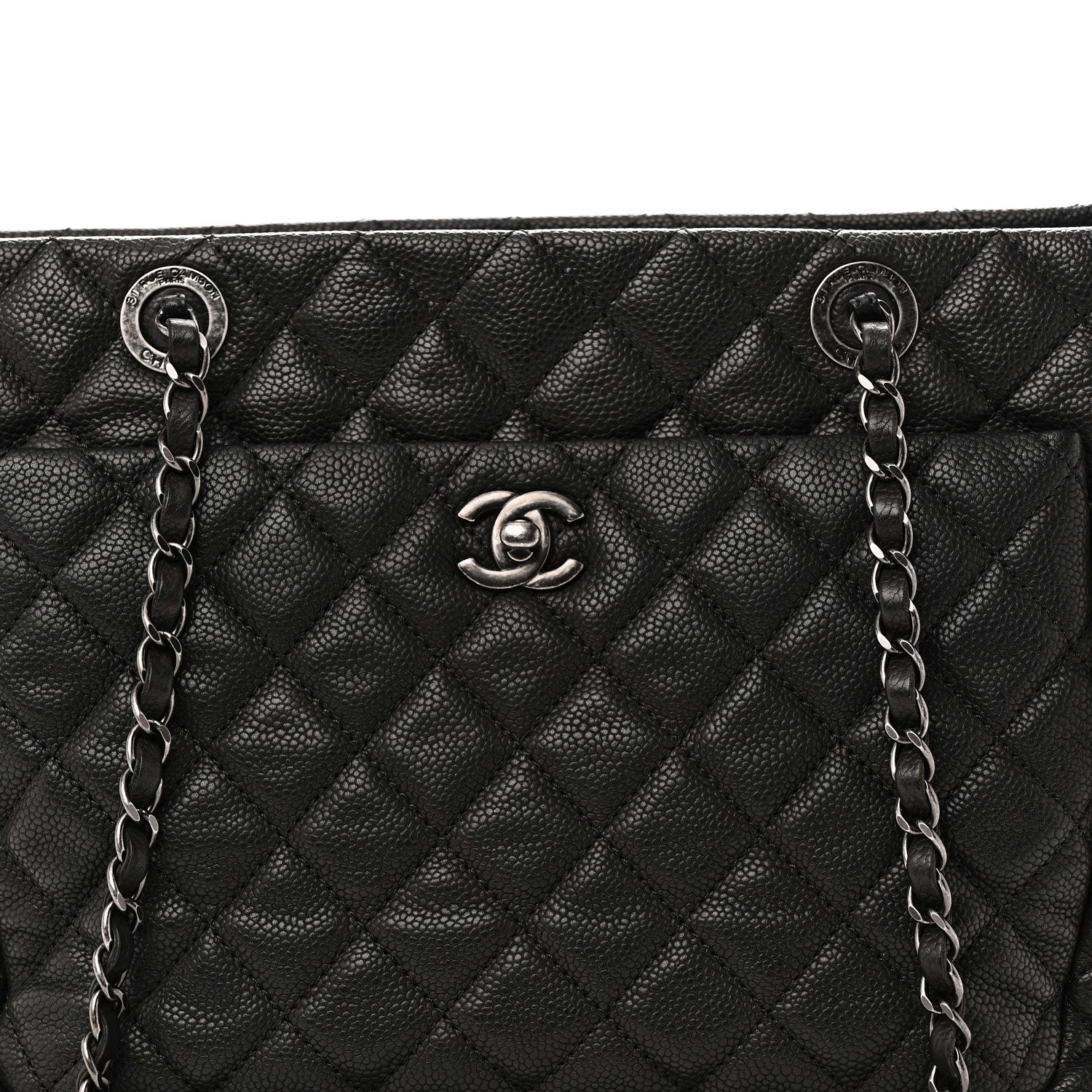 Chanel Caviar Quilted Shopping Tote Black 8 of 10