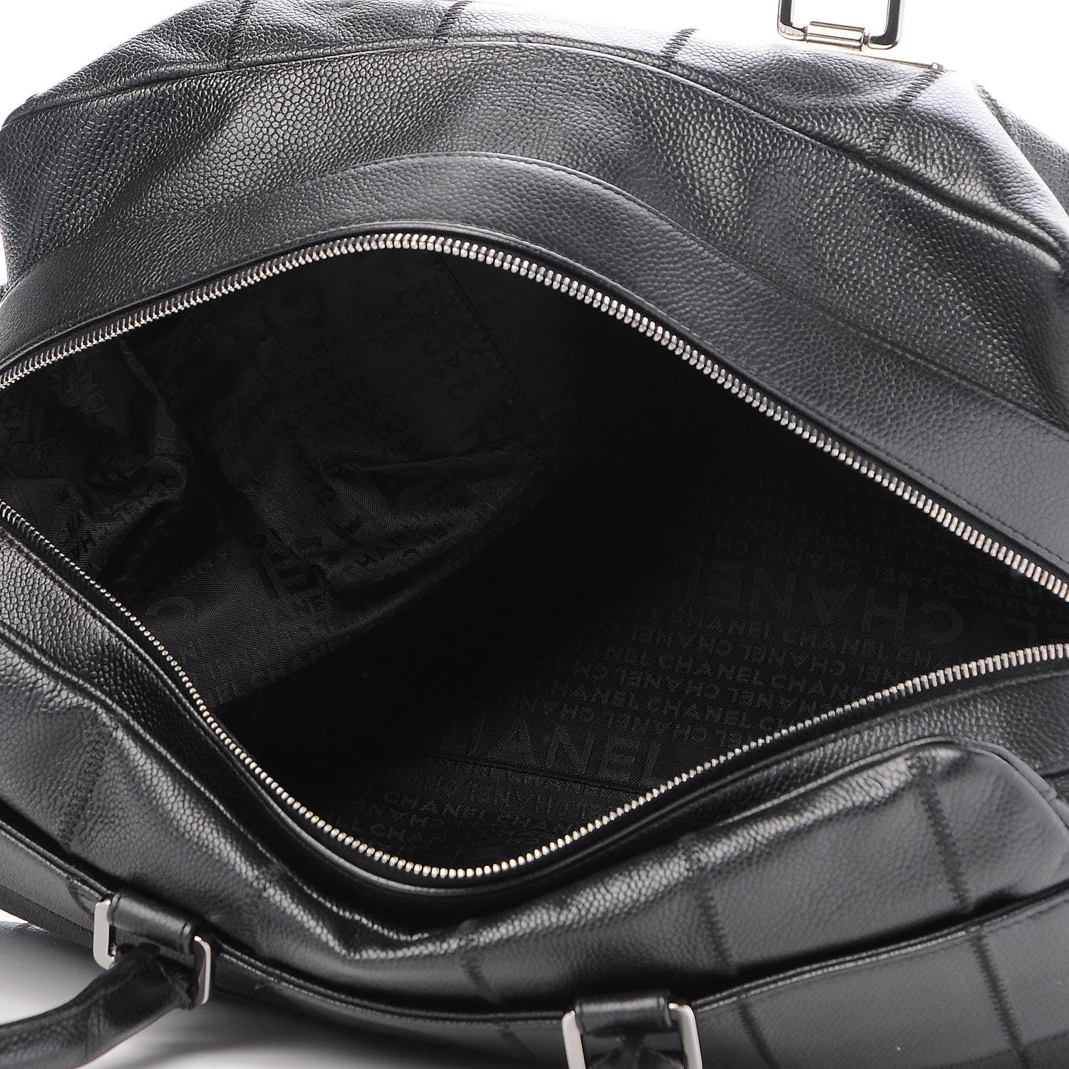 Chanel Caviar Square Stitched Large Satchel Black 6 of 8