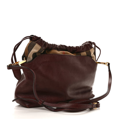 Burberry Calfskin House Check Little Crush Deep Claret 3 of 11