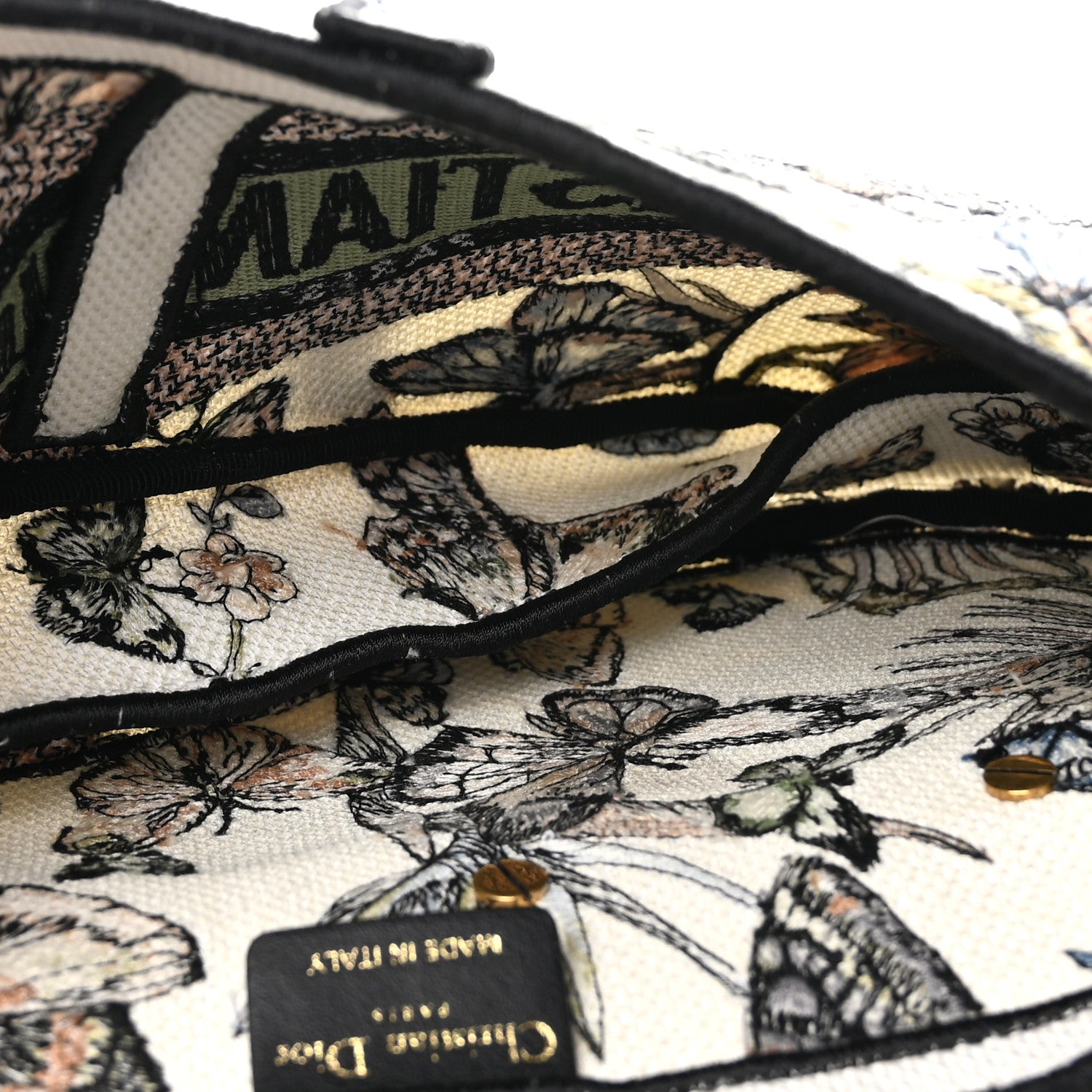 Christian Dior Canvas Toile Mexico Embroidery Saddle Bag White Multicolor 5 of 10