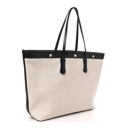 Dolce & Gabbana Salt & Pepper Canvas Alpine Calfskin Atene Shopping Bag Naturale Black 4 of 10