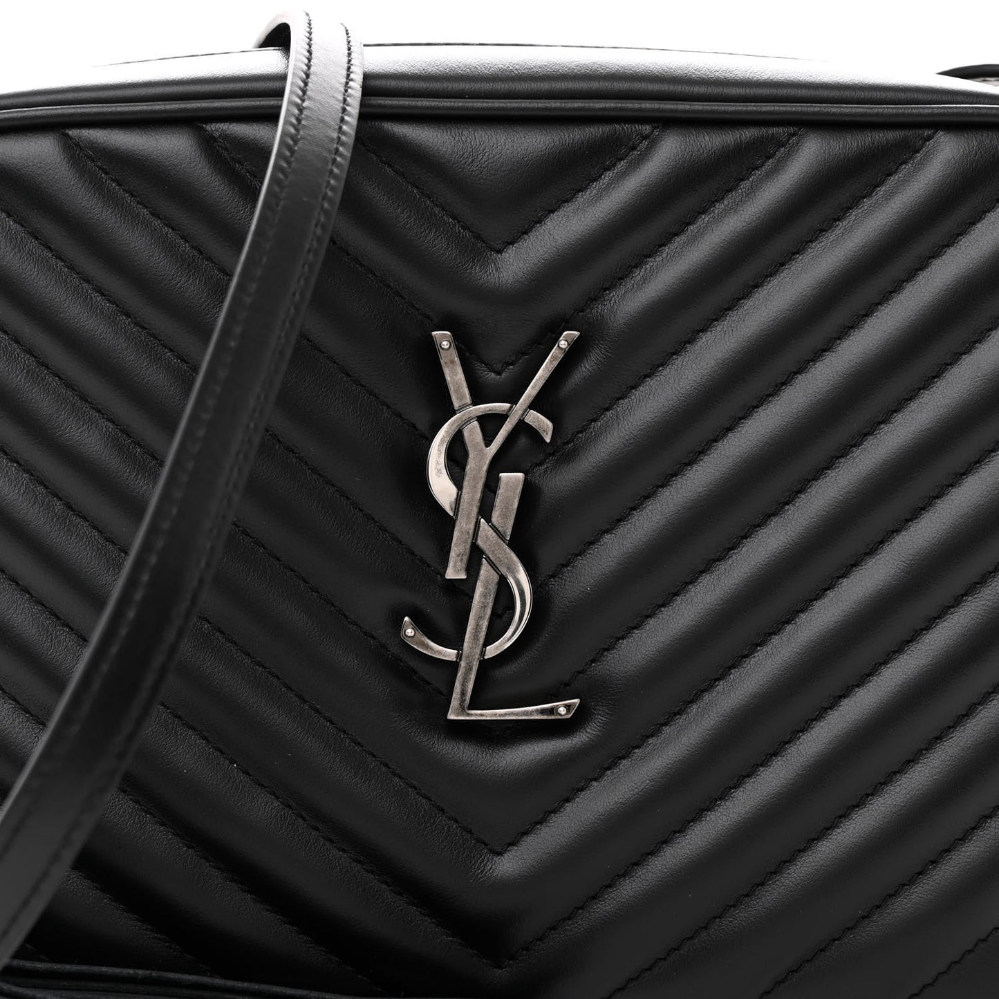Calfskin Matelasse Monogram Lou Camera Bag Black