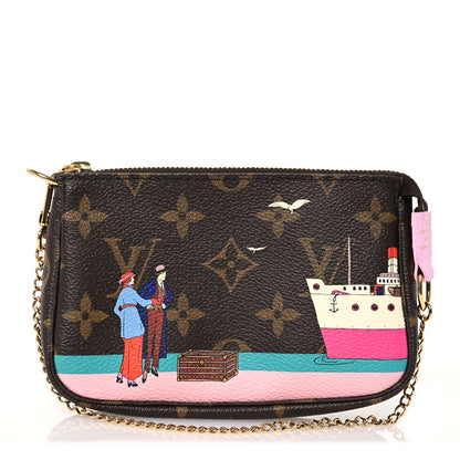 Louis Vuitton Monogram 2016 Christmas Animation Mini Pochette Accessories Rose Ballerine 1 of 7