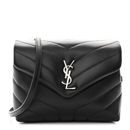 Saint Laurent Calfskin Y Quilted Monogram Toy Loulou Crossbody Bag Black 1 of 11