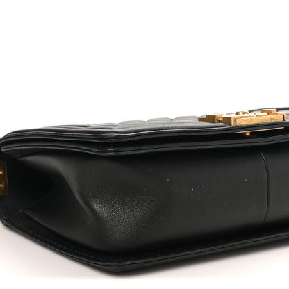 Chanel Calfskin Medium Boy Logo Top Handle Flap Black Black 9 of 10
