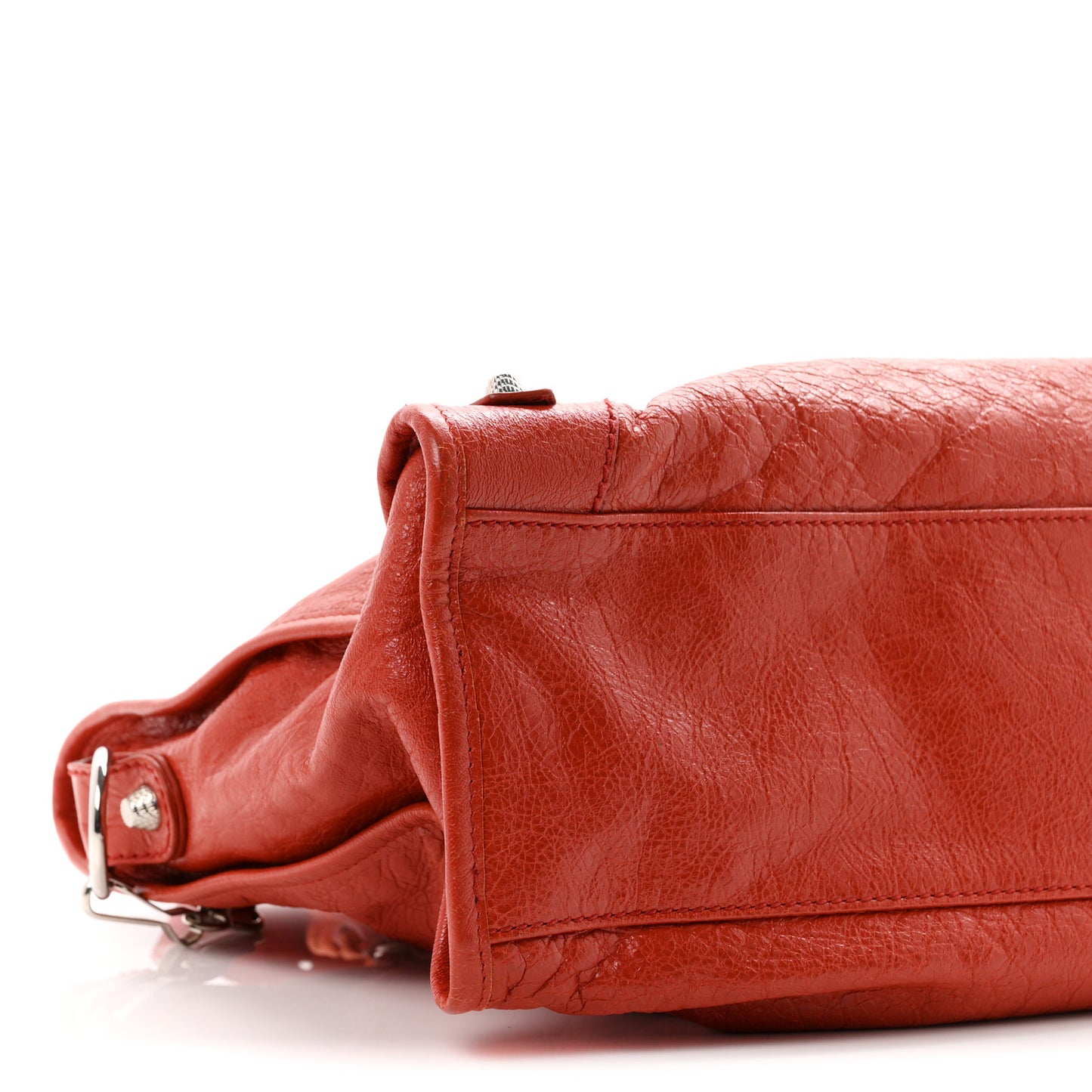 Agneau Giant 12 Silver Hardware City Rouge Ambre
