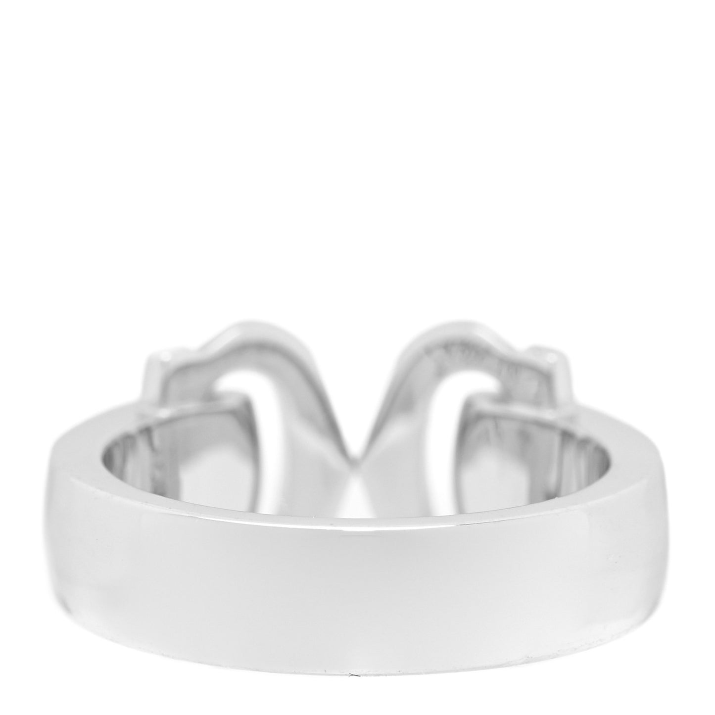 18K White Gold Diamond C De Cartier Ring 51 5.75