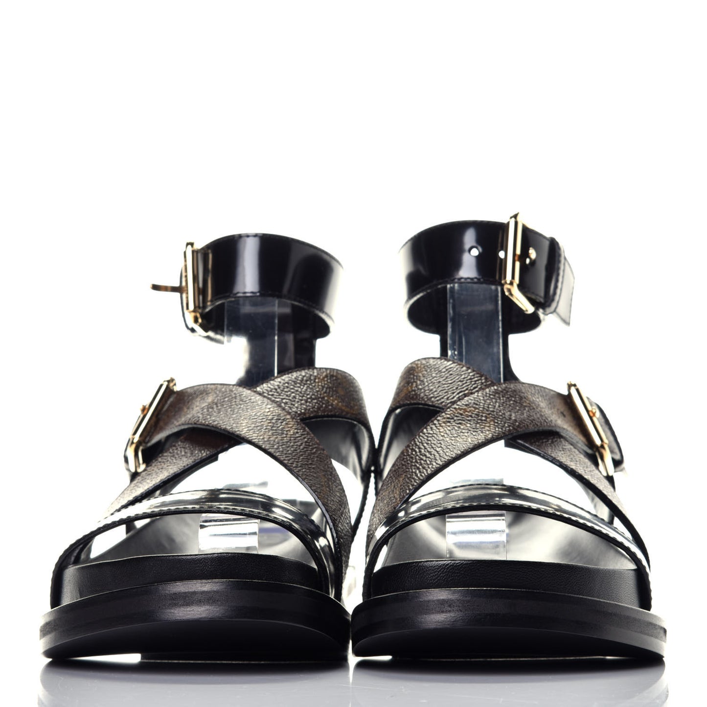 Calfskin Monogram Crossroad Comfort Sandals 37 Black