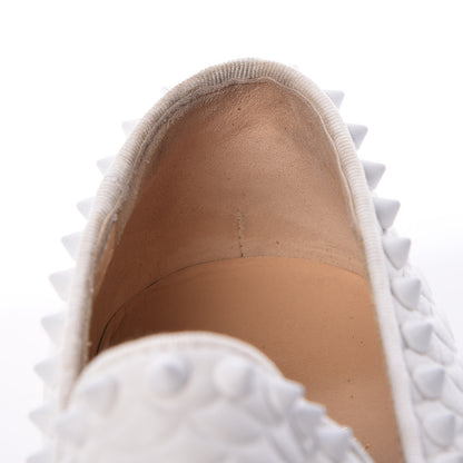 Christian Louboutin Nappa Scallop Embossed Spikes Roller Boat Flat 39 White 13 of 18