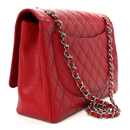 Chanel Caviar Quilted Maxi Single Flap Red 3 of 11