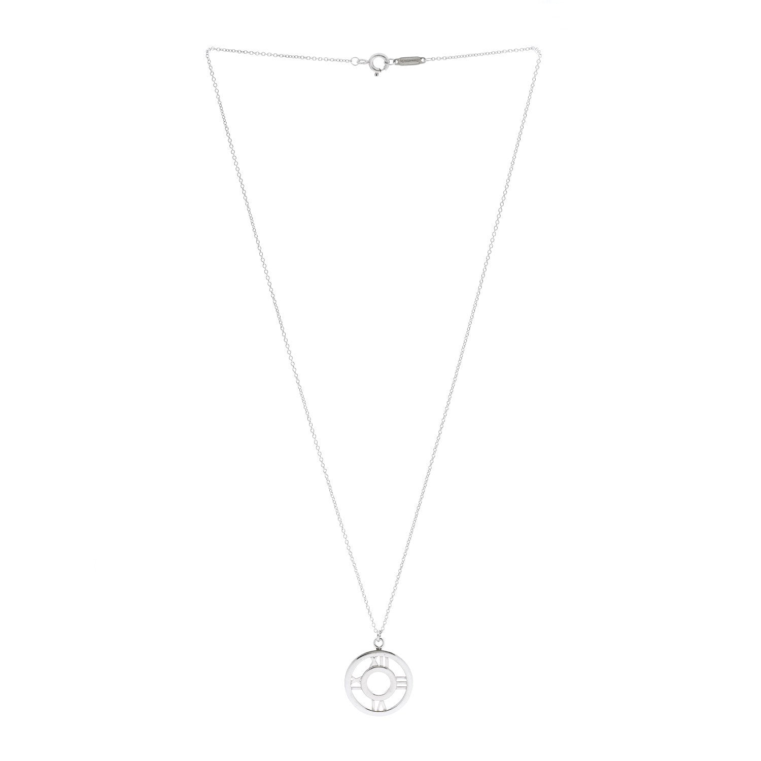 Tiffany Sterling Silver Medium Atlas Open Pendant Necklace 3 of 5