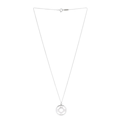 Tiffany Sterling Silver Medium Atlas Open Pendant Necklace 3 of 5