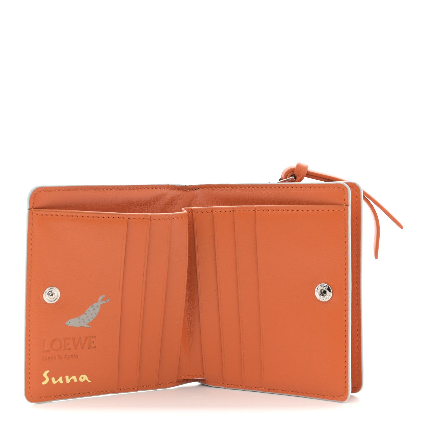 Loewe X SUNA FUJITA Satin Calfskin Penguins Compact Zip Wallet