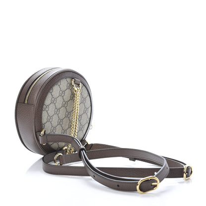 Gucci GG Supreme Monogram Web Mini Ophidia Round Backpack Brown 2 of 10