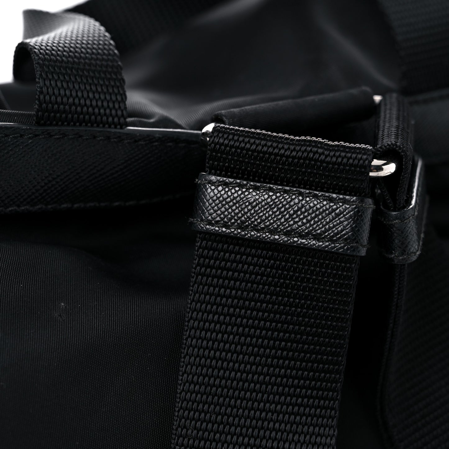 Tessuto Nylon Saffiano Medium Backpack Black