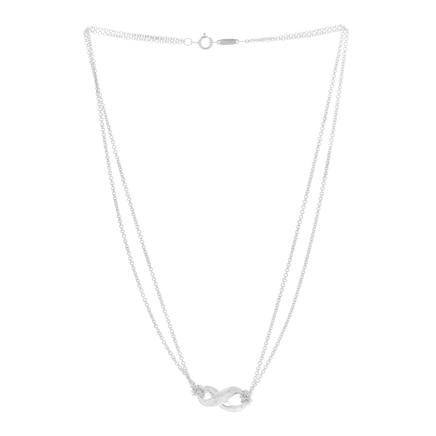 Tiffany Sterling Silver Figure 8 Pendant Necklace 3 of 7