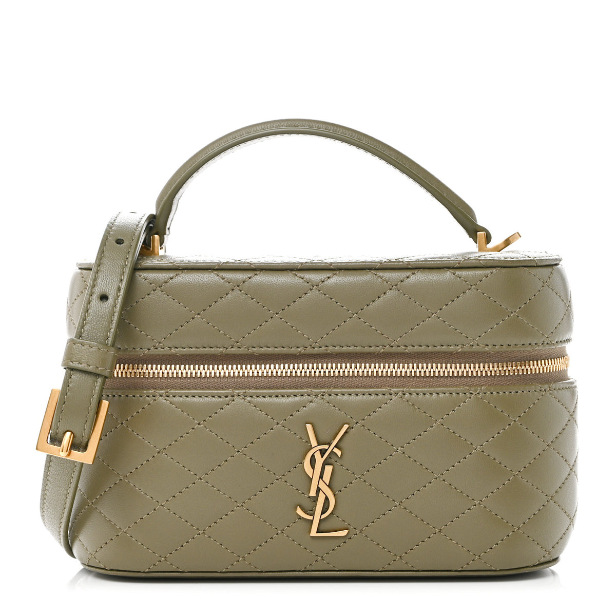 Lambskin Quilted Mini Gaby Vanity Case Light Musk