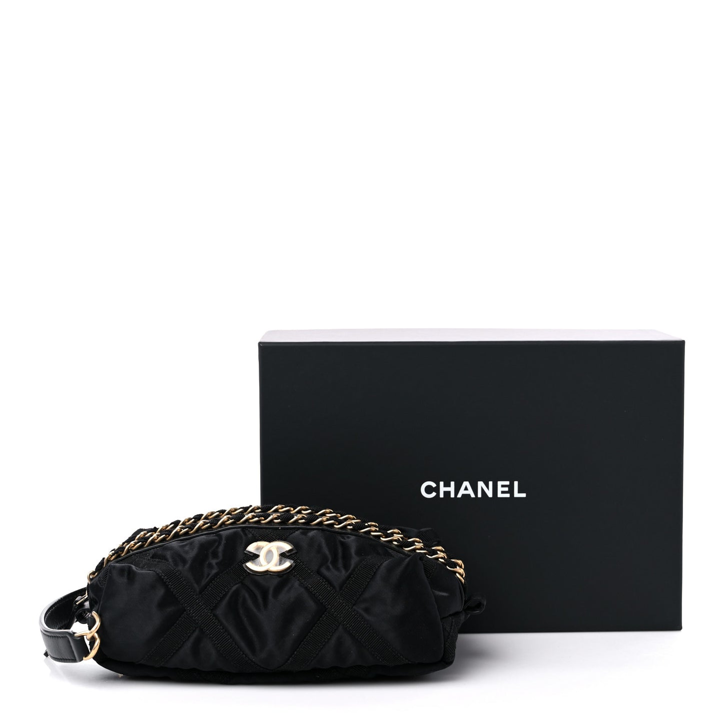 Nylon Grosgrain Lifestyle Pouch With Sleep Mask Black