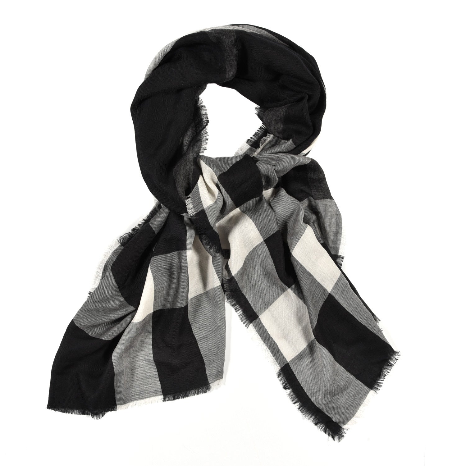 Burberry Cashmere London Check Lightweight Square Scarf Grey 1 of 5