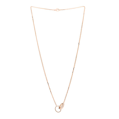Cartier 18K Pink Gold Diamond Interlocking LOVE Necklace 3 of 4
