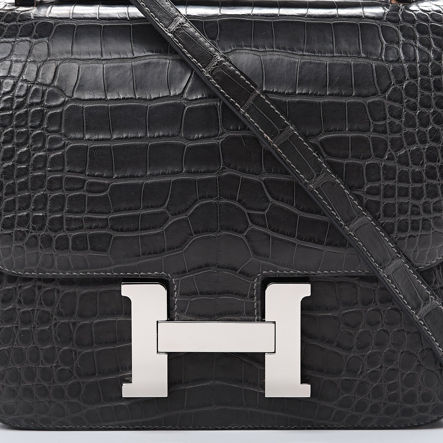 Hermes Matte Alligator Constance 24 Graphite 7 of 24