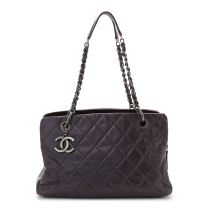 Chanel Iridescent Caviar Quilted Chic Shopping Tote Dark Purple 1 of 11