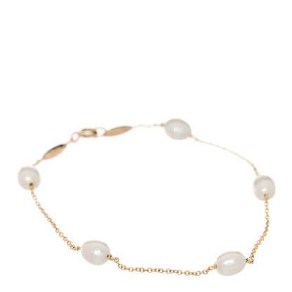 Tiffany 18K Yellow Gold Cultured Pearl 5.5-6mm  Elsa Peretti Pearls By The Yard Bracelet 1 of 4